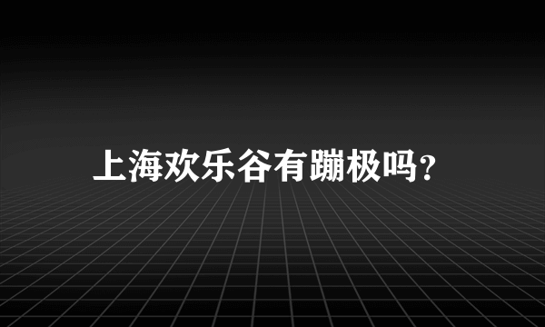 上海欢乐谷有蹦极吗？