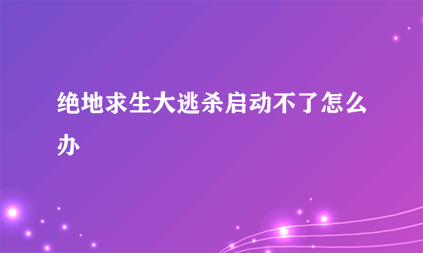 绝地求生大逃杀启动不了怎么办