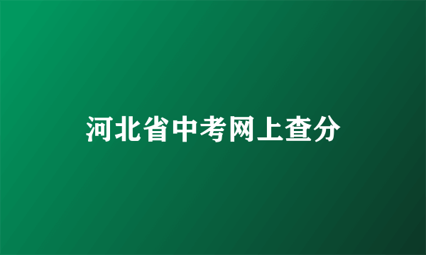 河北省中考网上查分