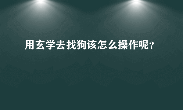 用玄学去找狗该怎么操作呢？