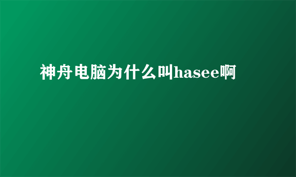 神舟电脑为什么叫hasee啊