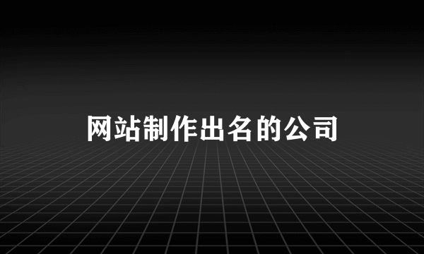 网站制作出名的公司