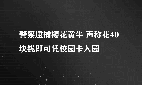 警察逮捕樱花黄牛 声称花40块钱即可凭校园卡入园