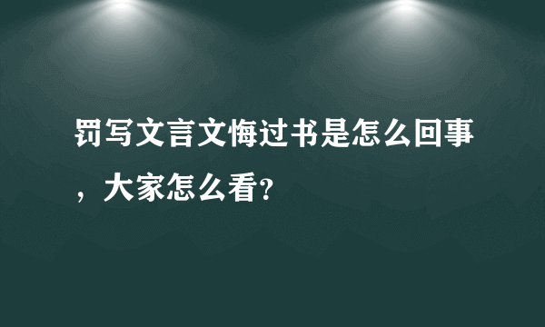 罚写文言文悔过书是怎么回事，大家怎么看？