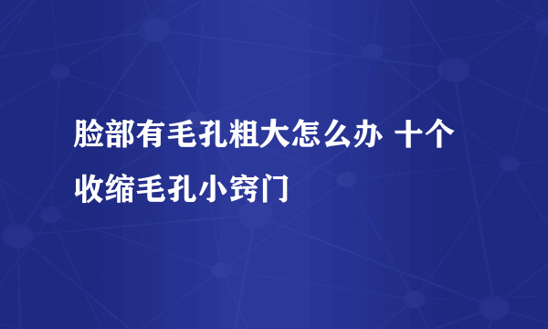 脸部有毛孔粗大怎么办 十个收缩毛孔小窍门