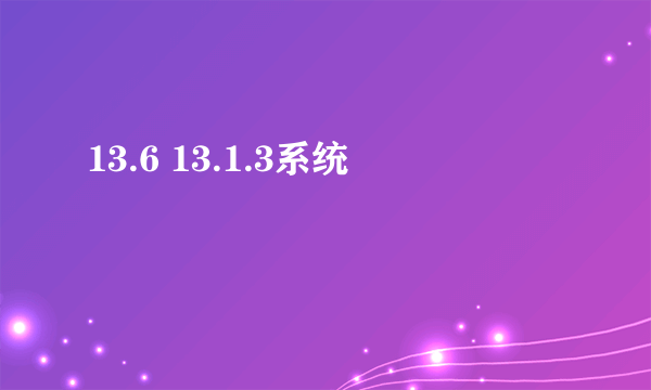 13.6 13.1.3系统