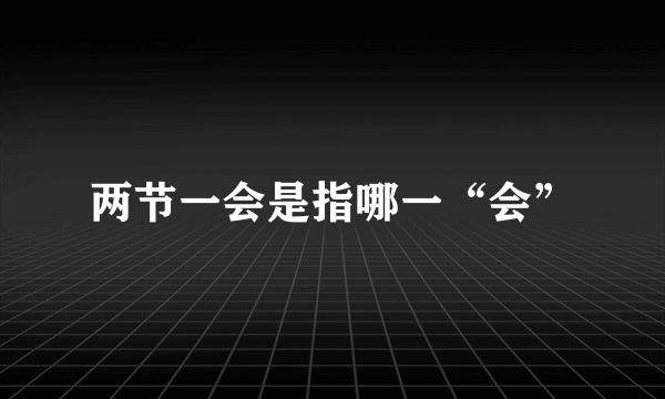 两节一会是指哪一“会”