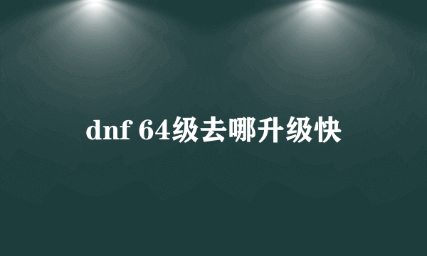 dnf 64级去哪升级快