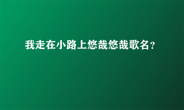 我走在小路上悠哉悠哉歌名？