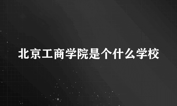 北京工商学院是个什么学校