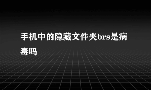 手机中的隐藏文件夹brs是病毒吗