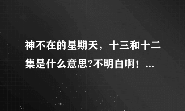 神不在的星期天，十三和十二集是什么意思?不明白啊！诸位解释清楚点啊！为什么写的是更新而不是完结呢？