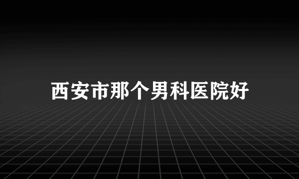 西安市那个男科医院好