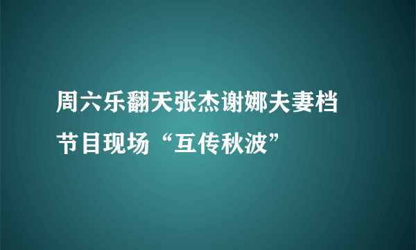 周六乐翻天张杰谢娜夫妻档 节目现场“互传秋波”