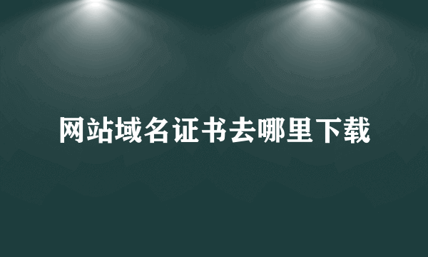 网站域名证书去哪里下载