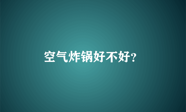 空气炸锅好不好？