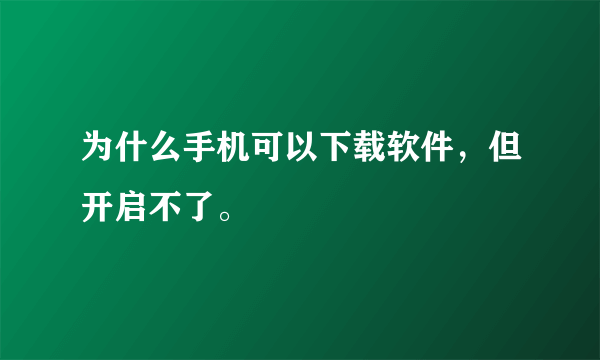 为什么手机可以下载软件，但开启不了。