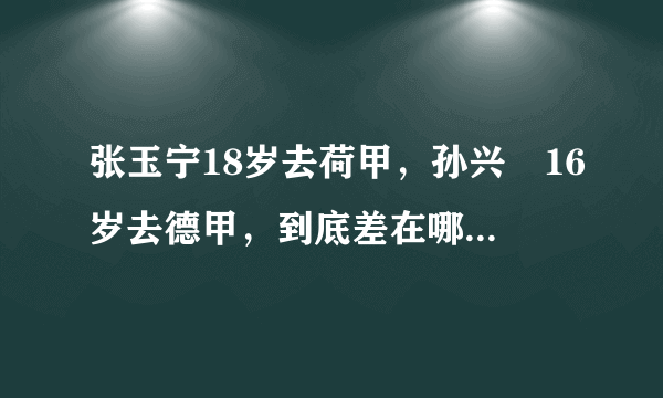 张玉宁18岁去荷甲，孙兴慜16岁去德甲，到底差在哪？能追赶上多少？