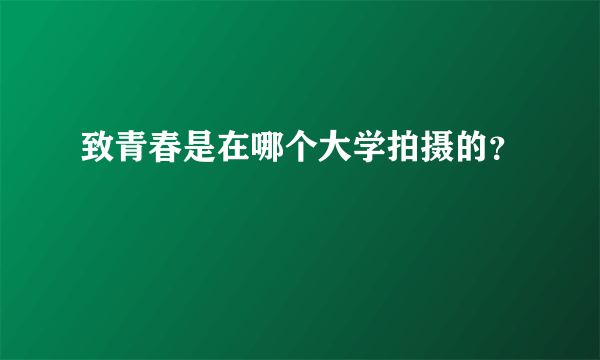 致青春是在哪个大学拍摄的？