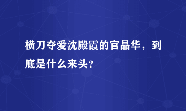 横刀夺爱沈殿霞的官晶华，到底是什么来头？