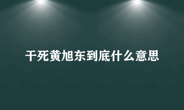 干死黄旭东到底什么意思