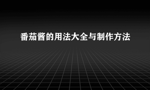 番茄酱的用法大全与制作方法