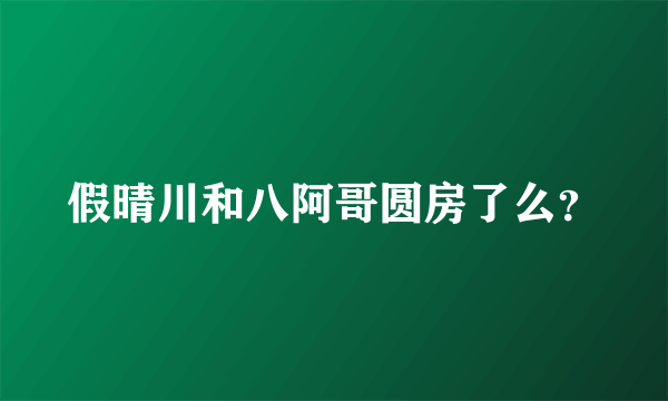 假晴川和八阿哥圆房了么？