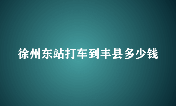 徐州东站打车到丰县多少钱