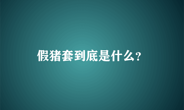 假猪套到底是什么？