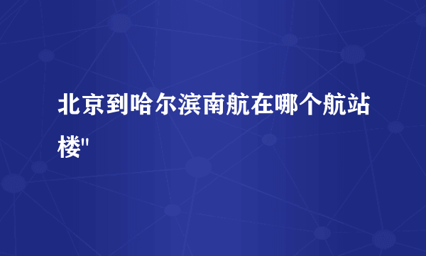 北京到哈尔滨南航在哪个航站楼