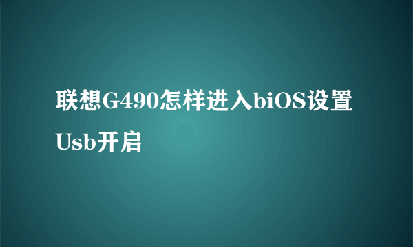 联想G490怎样进入biOS设置Usb开启