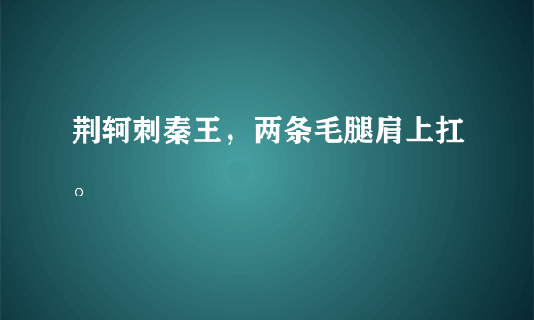 荆轲刺秦王，两条毛腿肩上扛。