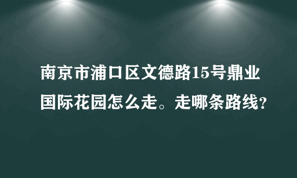 南京市浦口区文德路15号鼎业国际花园怎么走。走哪条路线？