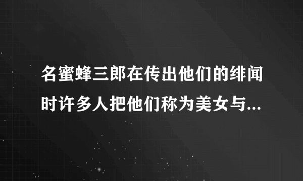 名蜜蜂三郎在传出他们的绯闻时许多人把他们称为美女与野兽的组合