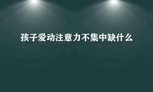 孩子爱动注意力不集中缺什么