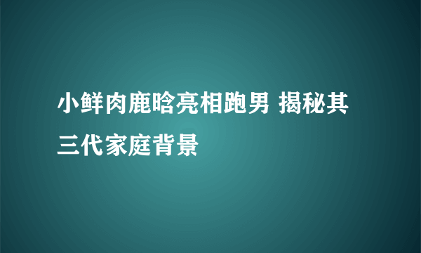 小鲜肉鹿晗亮相跑男 揭秘其三代家庭背景