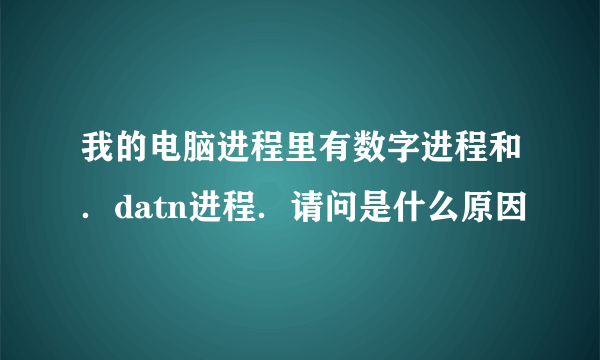 我的电脑进程里有数字进程和．datn进程．请问是什么原因