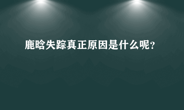 鹿晗失踪真正原因是什么呢？