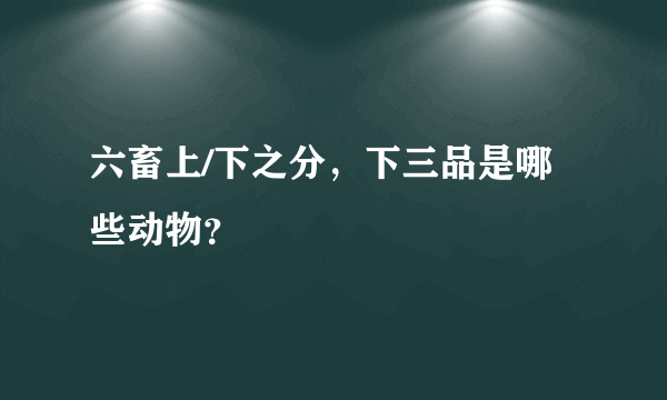 六畜上/下之分，下三品是哪些动物？