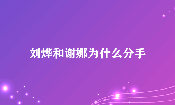 刘烨和谢娜为什么分手