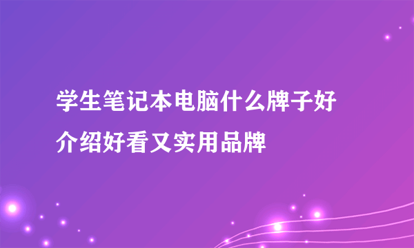 学生笔记本电脑什么牌子好 介绍好看又实用品牌