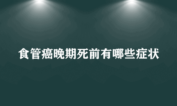 食管癌晚期死前有哪些症状