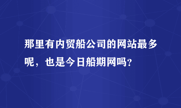 那里有内贸船公司的网站最多呢，也是今日船期网吗？