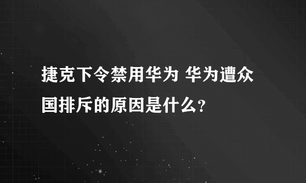 捷克下令禁用华为 华为遭众国排斥的原因是什么？