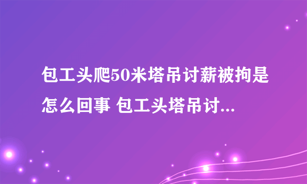 包工头爬50米塔吊讨薪被拘是怎么回事 包工头塔吊讨薪被拘最新进展