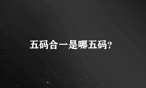 五码合一是哪五码？