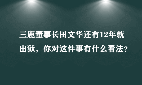 三鹿董事长田文华还有12年就出狱，你对这件事有什么看法？