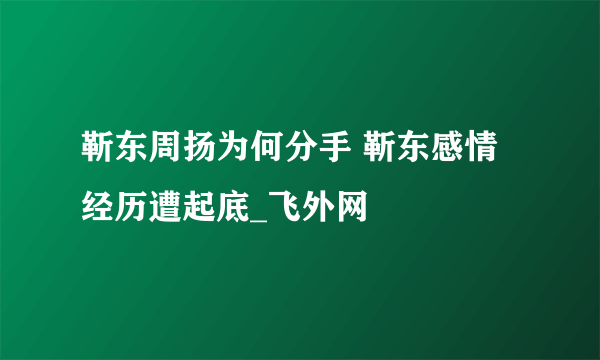 靳东周扬为何分手 靳东感情经历遭起底_飞外网