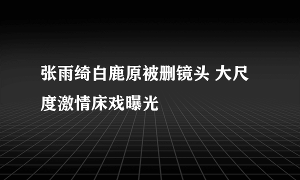 张雨绮白鹿原被删镜头 大尺度激情床戏曝光