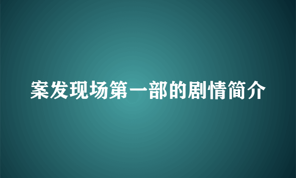 案发现场第一部的剧情简介